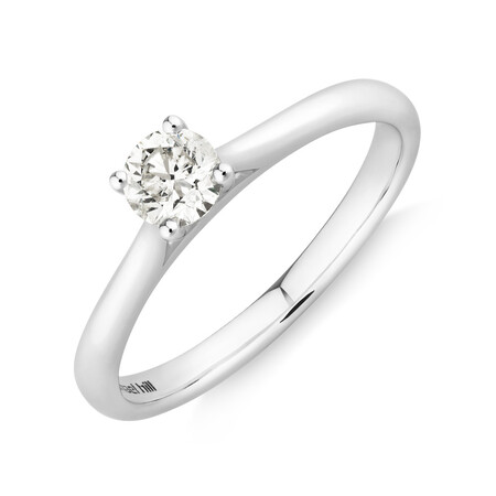 Evermore Solitaire Engagement Ring with a 0.34 Carat TW Diamond in 14kt White Gold Evermore Solitaire Engagement Ring with a 0.34 Carat TW Diamond in 14kt White Gold