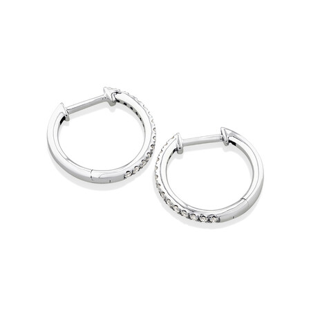 Pave Hoops with 0.15 Carat TW of Diamonds in 10kt White Gold Pave Hoops with 0.15 Carat TW of Diamonds in 10kt White Gold