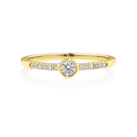 Promise Ring with 0.16 Carat TW of Diamonds in 10ct Yellow Gold Promise Ring with 0.16 Carat TW of Diamonds in 10ct Yellow Gold