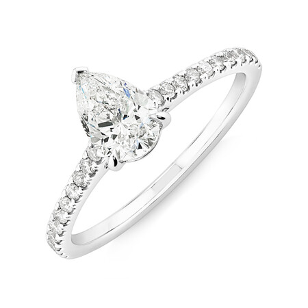 Pear Solitaire Engagement Ring with 1.12ct TW of Diamonds in 14ct White Gold Pear Solitaire Engagement Ring with 1.12ct TW of Diamonds in 14ct White Gold