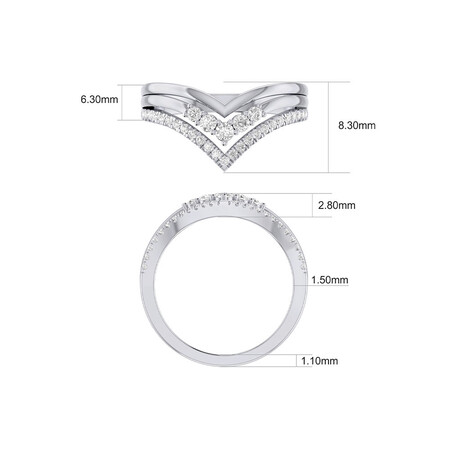 Chevron Ring with 0.34 Carat TW of Diamonds in 10ct White Gold Chevron Ring with 0.34 Carat TW of Diamonds in 10ct White Gold
