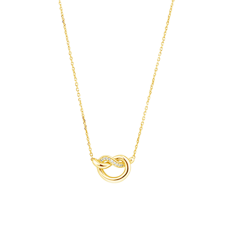 Mini Knots Necklace with Diamonds in 10ct Yellow Gold Mini Knots Necklace with Diamonds in 10ct Yellow Gold