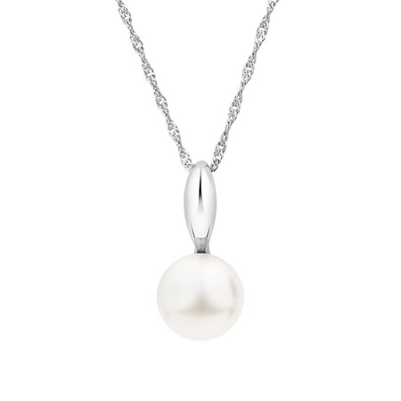 Pendant with Cultured Freshwater Pearl in Sterling Silver Pendant with Cultured Freshwater Pearl in Sterling Silver