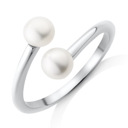 Open Ring with 5mm Cultured Freshwater Pearl in Sterling Silver Open Ring with 5mm Cultured Freshwater Pearl in Sterling Silver