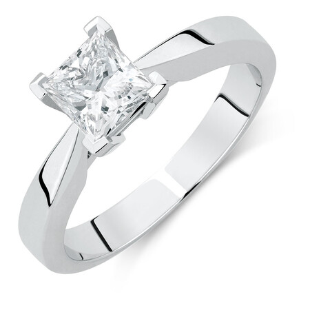 Certified Solitaire Engagement Ring with a 1 Carat TW Diamond in 18ct White Gold Certified Solitaire Engagement Ring with a 1 Carat TW Diamond in 18ct White Gold