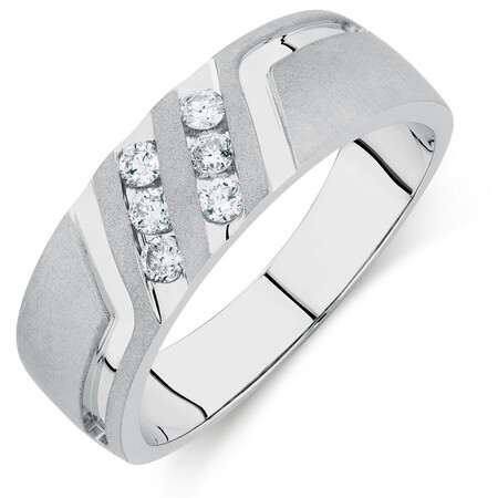 Men's Ring with 1/4 Carat TW of Diamonds in 10kt White Gold