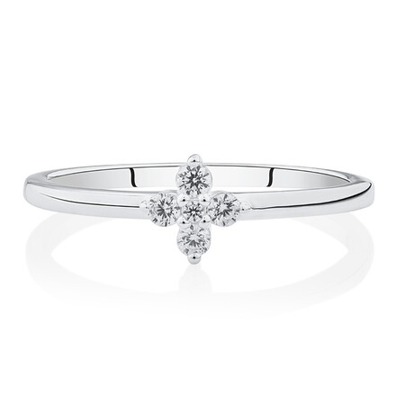 Flower Ring with Cubic Zirconia in Sterling Silver Flower Ring with Cubic Zirconia in Sterling Silver