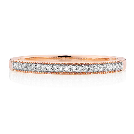 Wedding Band with Diamonds in 10kt Rose Gold Wedding Band with Diamonds in 10kt Rose Gold