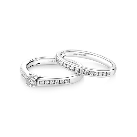 Bridal Set with 0.50 Carat TW of Diamonds in 10kt White Gold Bridal Set with 0.50 Carat TW of Diamonds in 10kt White Gold