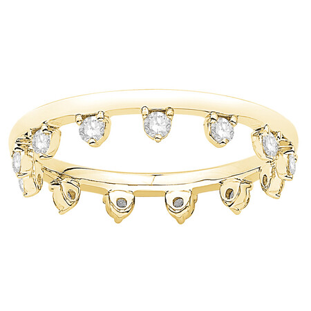 Zipper Ring with 0.44 Carat TW of Diamonds in 10ct Yellow Gold Zipper Ring with 0.44 Carat TW of Diamonds in 10ct Yellow Gold
