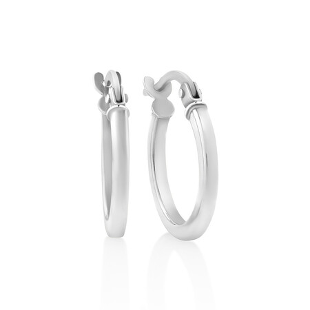 Square Tube Hoops in 10ct White Gold Square Tube Hoops in 10ct White Gold