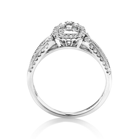 Square Halo Ring with 0.50 Carat TW of Diamonds in 10kt White Gold Square Halo Ring with 0.50 Carat TW of Diamonds in 10kt White Gold
