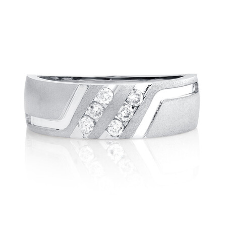 Men's Ring with 1/4 Carat TW of Diamonds in 10ct White Gold Men's Ring with 1/4 Carat TW of Diamonds in 10ct White Gold