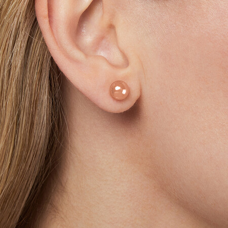 7mm Patterned Stud Earrings in 10ct Rose Gold 7mm Patterned Stud Earrings in 10ct Rose Gold