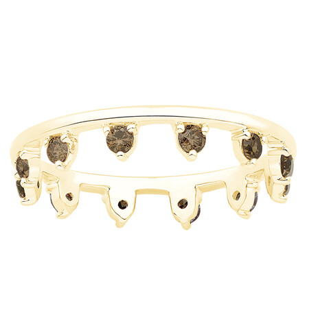 Zipper Ring with Champagne Diamonds in 10ct Yellow Gold Zipper Ring with Champagne Diamonds in 10ct Yellow Gold