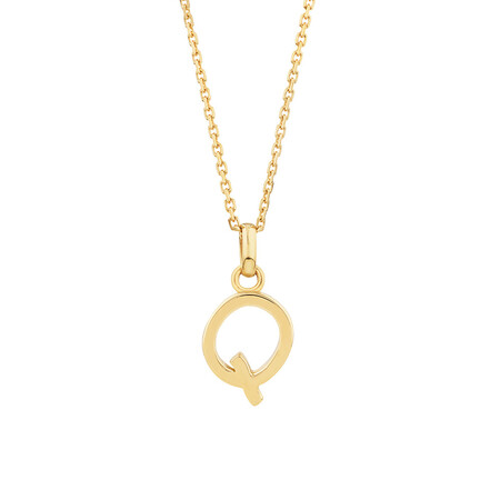 Q Initial Pendant in 10kt Yellow Gold Q Initial Pendant in 10kt Yellow Gold