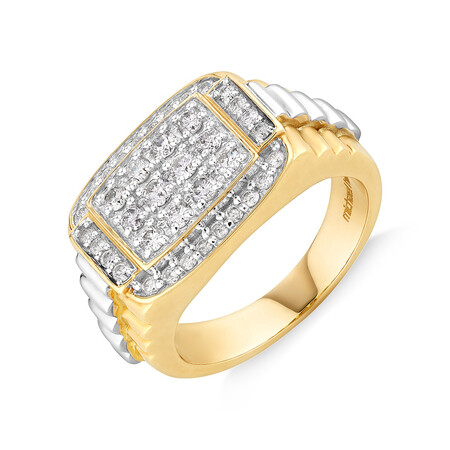 Ring with 1 Carat TW of Diamonds in 10ct Yellow & White Gold Ring with 1 Carat TW of Diamonds in 10ct Yellow & White Gold