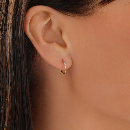 12mm Sleeper Earrings in 10ct White Gold 12mm Sleeper Earrings in 10ct White Gold