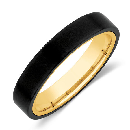 4mm Ring in Black Titanium & 10kt Yellow Gold 4mm Ring in Black Titanium & 10kt Yellow Gold