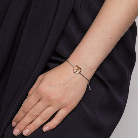 Infinitas Bracelet with Diamonds in Sterling Silver & 10ct Rose Gold Infinitas Bracelet with Diamonds in Sterling Silver & 10ct Rose Gold