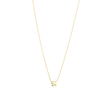 "S" Initial Necklace in 10ct Yellow Gold "S" Initial Necklace in 10ct Yellow Gold