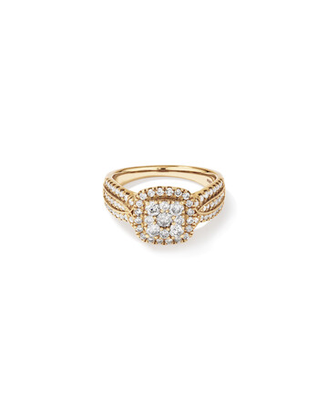 Ring with 1 Carat TW of Diamonds in 10kt Yellow Gold Ring with 1 Carat TW of Diamonds in 10kt Yellow Gold