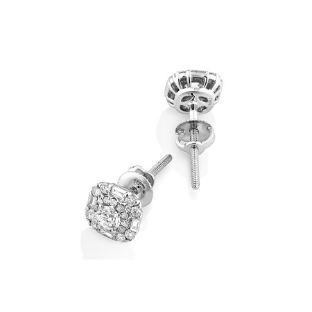 Michael Hill Designer Fashion Art Deco Stud Earrings with 0.45 Carat TW of Diamonds in 18kt White Gold Michael Hill Designer Fashion Art Deco Stud Earrings with 0.45 Carat TW of Diamonds in 18kt White Gold