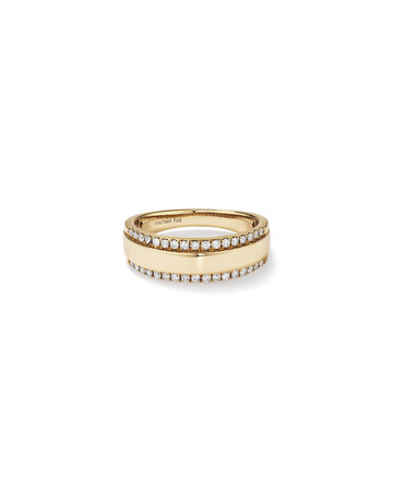 Two Row Ring with 0.37 TW of Diamonds In 10kt Yellow Gold Two Row Ring with 0.37 TW of Diamonds In 10kt Yellow Gold