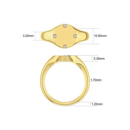 Compass Ring with Diamonds in 10ct Yellow Gold Compass Ring with Diamonds in 10ct Yellow Gold