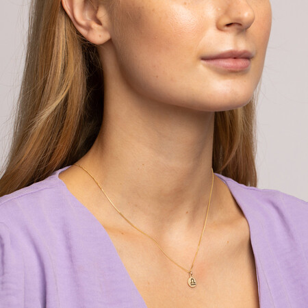 Libra Zodiac Pendant in 10ct Yellow Gold Libra Zodiac Pendant in 10ct Yellow Gold