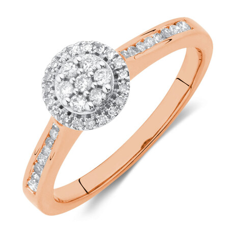 Engagement Ring with 1/4 Carat TW of Diamonds in 10ct Rose & White Gold Engagement Ring with 1/4 Carat TW of Diamonds in 10ct Rose & White Gold