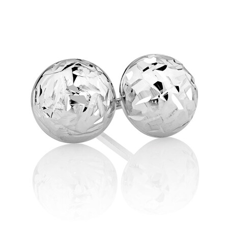 7mm Stud Earrings in 10ct White Gold 7mm Stud Earrings in 10ct White Gold