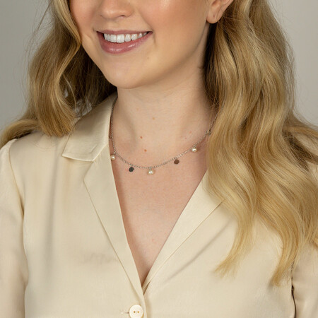 Necklace with Cultured Freshwater Pearls in Sterling Silver Necklace with Cultured Freshwater Pearls in Sterling Silver