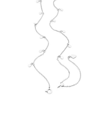 Disk Necklace in Sterling Silver 45cm + 5cm Disk Necklace in Sterling Silver 45cm + 5cm