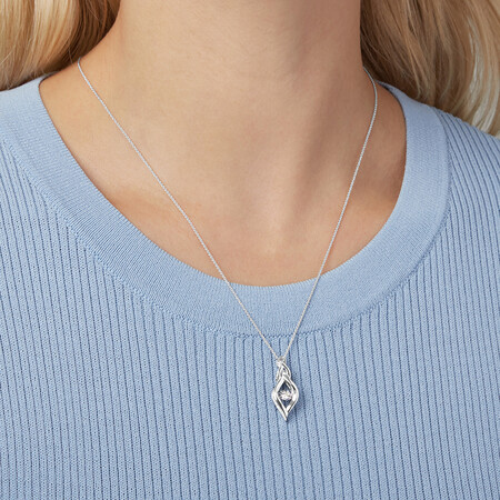 Everlight Pendant with a Diamond in Sterling Silver Everlight Pendant with a Diamond in Sterling Silver