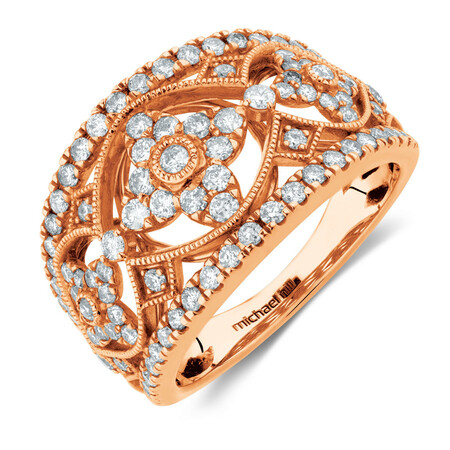 Ring with 1 Carat TW of Diamonds in 10ct Rose Gold Ring with 1 Carat TW of Diamonds in 10ct Rose Gold