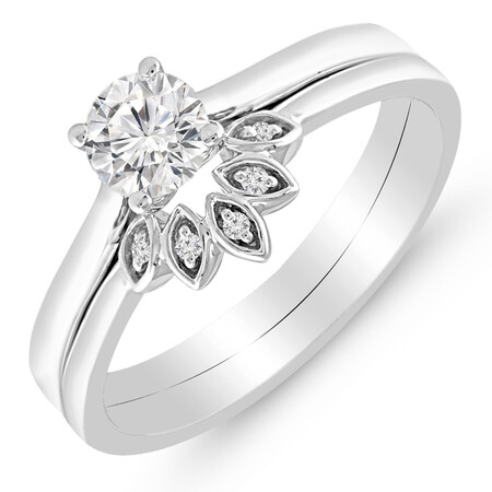 Bridal Set with 1/2 Carat TW of Diamonds in 10ct White Gold Bridal Set with 1/2 Carat TW of Diamonds in 10ct White Gold