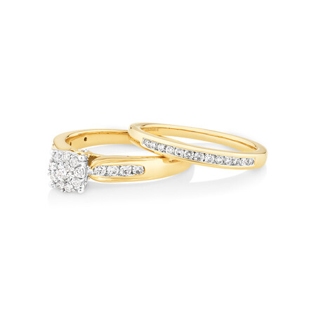 Bridal Set with 1/2 Carat TW of Diamonds in 10kt Yellow & White Gold Bridal Set with 1/2 Carat TW of Diamonds in 10kt Yellow & White Gold