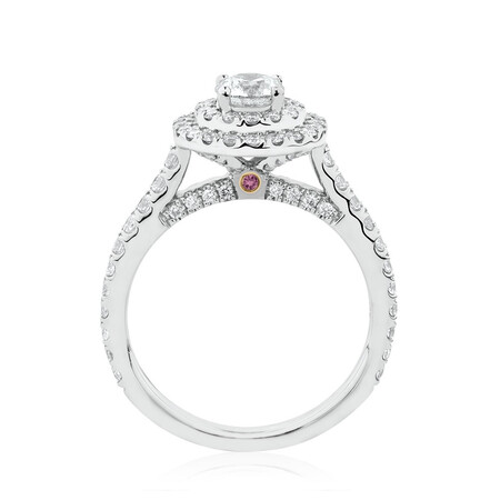 Sir Michael Hill Designer Double Halo Engagement Ring with 1 1/5 Carat TW of Diamonds in 14kt White & Rose Gold Sir Michael Hill Designer Double Halo Engagement Ring with 1 1/5 Carat TW of Diamonds in 14kt White & Rose Gold