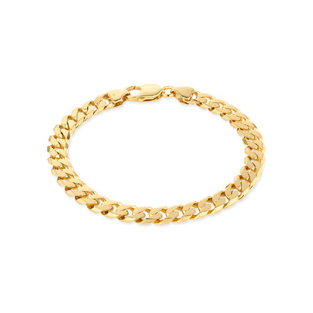 Men's Curb Bracelet in 10ct Yellow Gold Men's Curb Bracelet in 10ct Yellow Gold