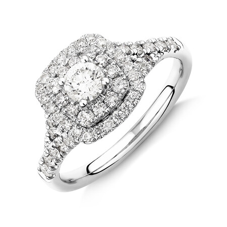 Bridal Set with 1.18 Carat TW of Diamonds in 14kt White Gold Bridal Set with 1.18 Carat TW of Diamonds in 14kt White Gold