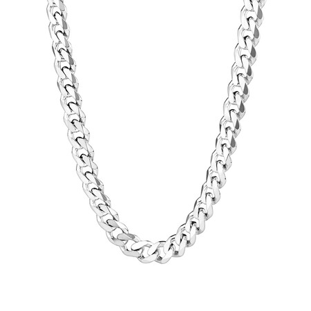 55cm (22") 9mm-9.5mm Width Curb Chain in Sterling Silver 55cm (22") 9mm-9.5mm Width Curb Chain in Sterling Silver