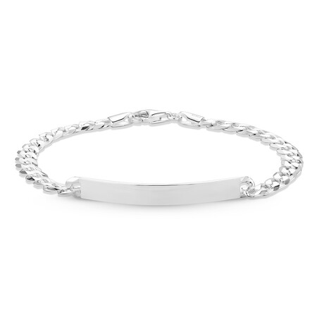 21cm (8.5") ID Curb Bracelet in Sterling Silver 21cm (8.5") ID Curb Bracelet in Sterling Silver