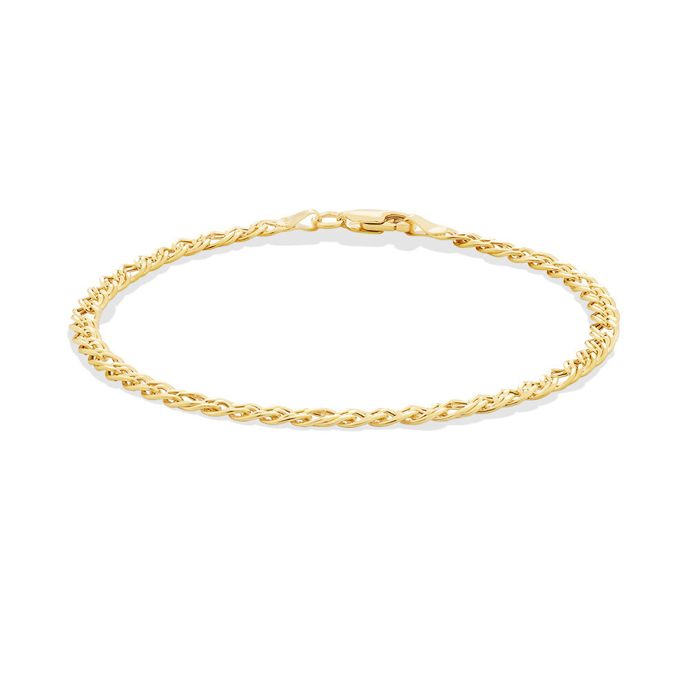 19cm 7.5 Double Oval Curb Bracelet in 10kt Yellow Gold