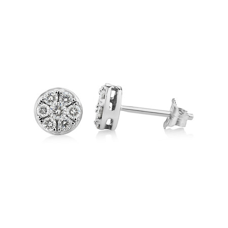 Stud Earrings with 0.50 Carat TW of Diamonds in 10kt White Gold Stud Earrings with 0.50 Carat TW of Diamonds in 10kt White Gold