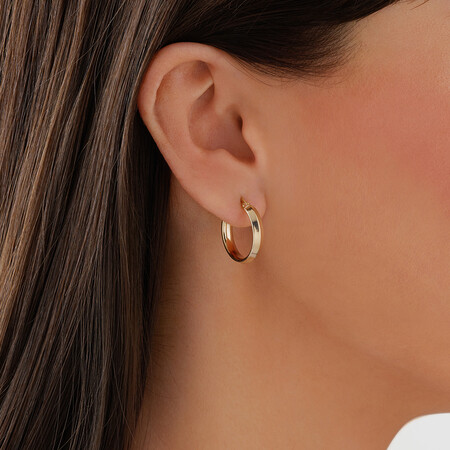 15mm Polished Hoop Earrings In 10ct Yellow Gold 15mm Polished Hoop Earrings In 10ct Yellow Gold