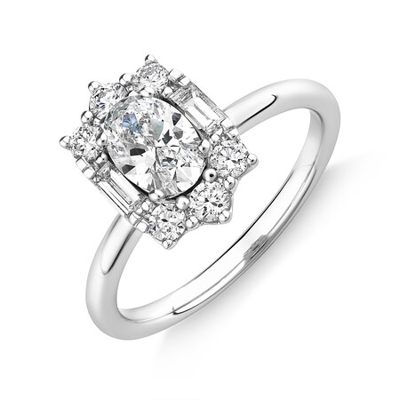 Sir Michael Hill Designer Oval Engagement Ring with 0.96 Carat TW Diamonds in 18kt White Gold Sir Michael Hill Designer Oval Engagement Ring with 0.96 Carat TW Diamonds in 18kt White Gold