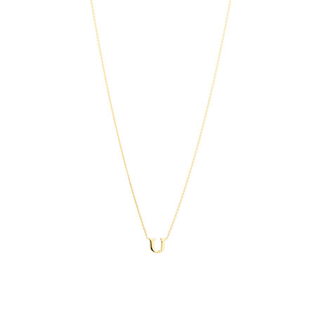 "U" Initial Necklace in 10ct Yellow Gold "U" Initial Necklace in 10ct Yellow Gold