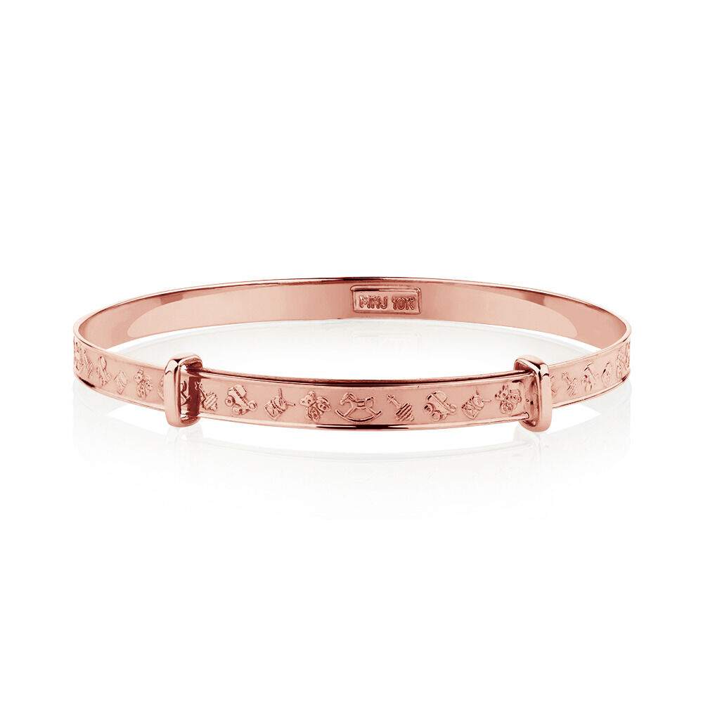 Expandable Baby Bangle In 10ct Rose Gold
