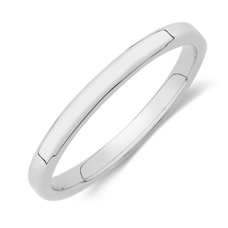 2mm High Domed Wedding Band in 10kt White Gold 2mm High Domed Wedding Band in 10kt White Gold